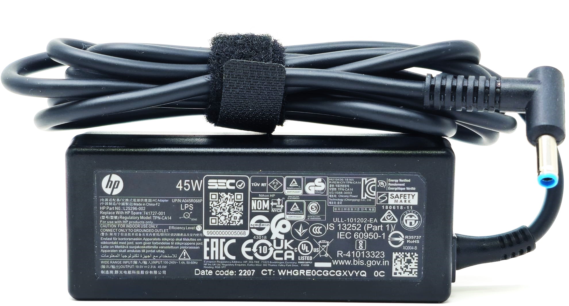 HP 845611-001 - 45W 19.5V 2.31A 3.0mm Blue Tip AC Adapter