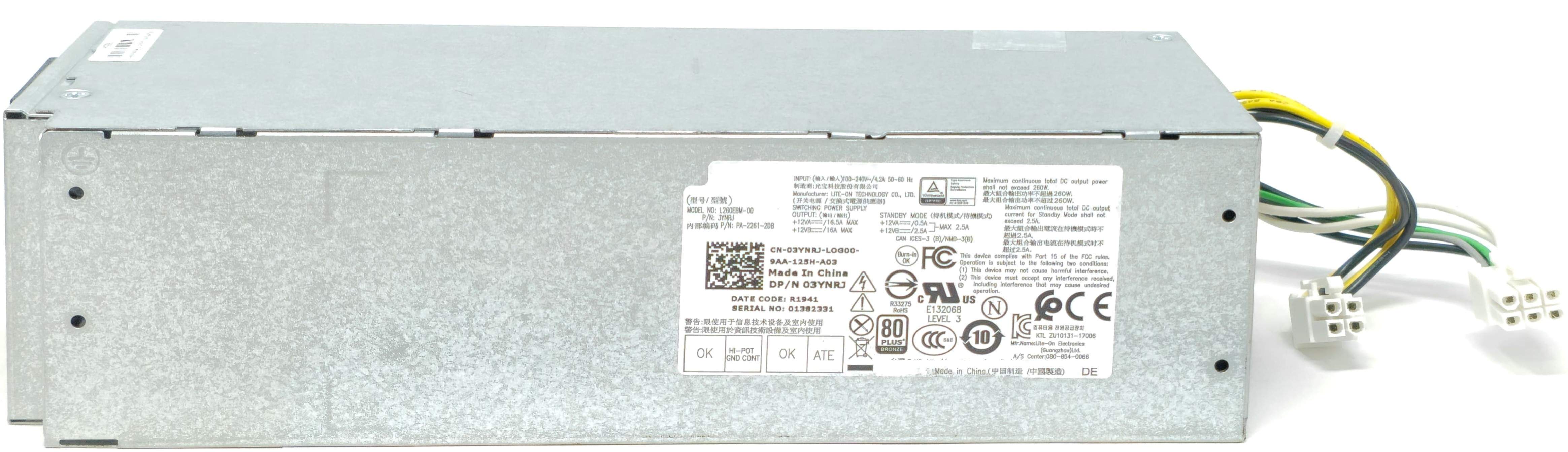 GDCXM - 260W Power Supply with 2x Connectors 6-Pin for Optiplex 3060 5060 7060 GDCXM - 260W Power Supply with 2x Connectors 6-Pin for Optiplex 3060 5060 7060