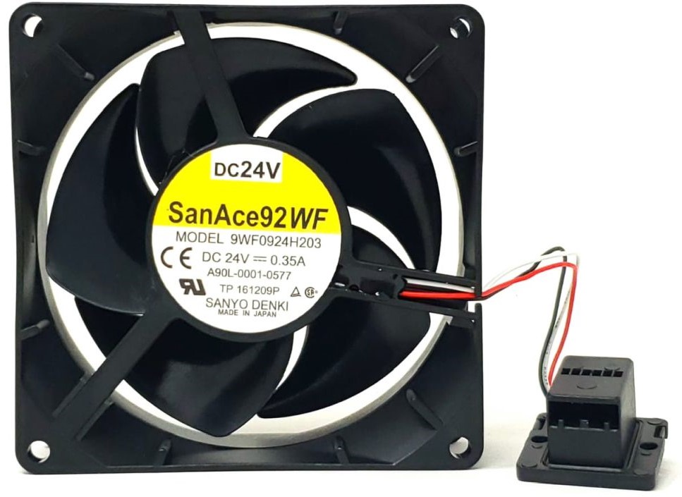 Sanyo 9WF0924H203 - 92x92x32mm DC24V 0.35A Black Plug Connector Fan for Fanuc A90L-0001-0577
