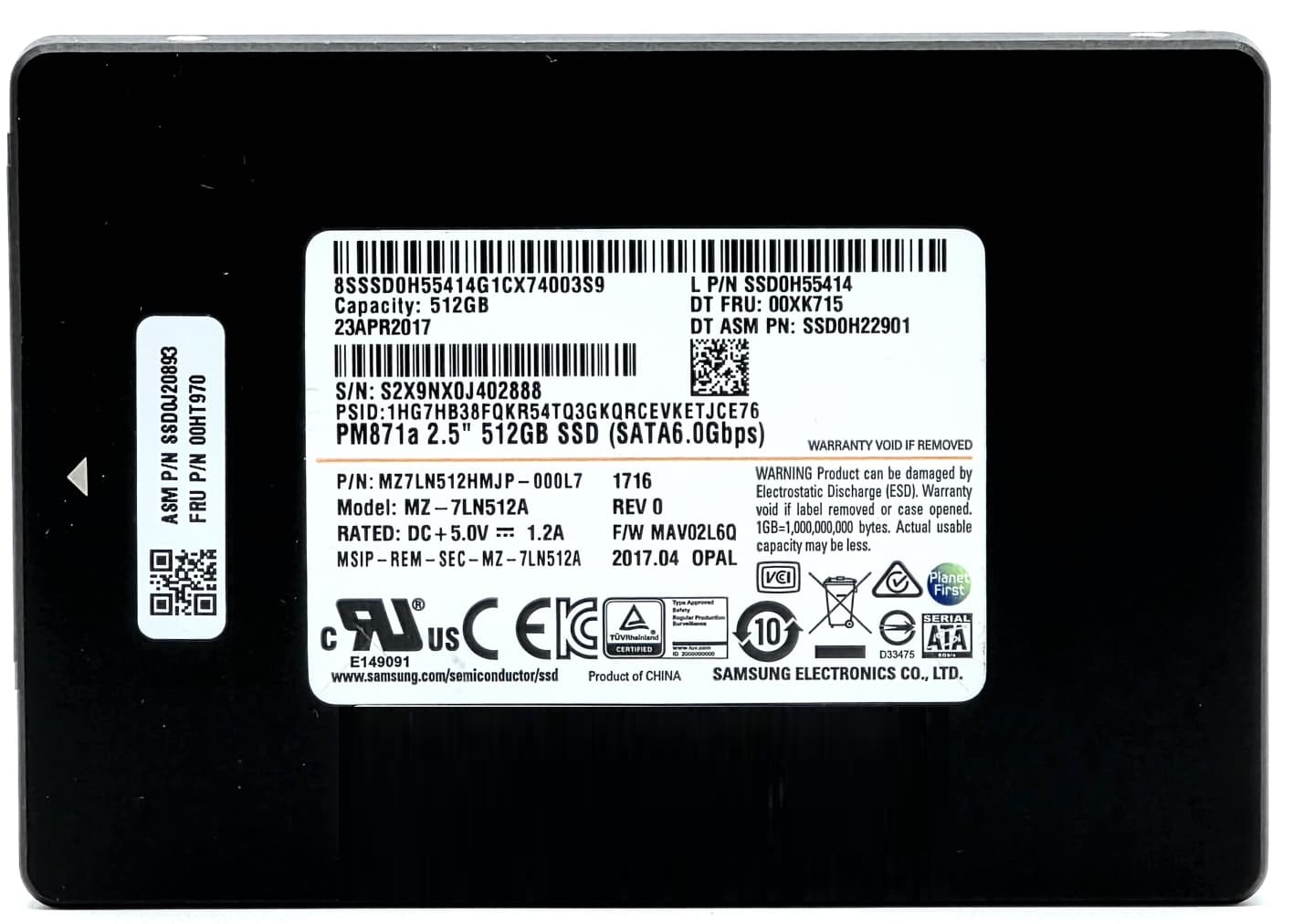 SSD0G62741 - 512GB 6Gbps SATA III 7mm 2.5" Solid State SSD