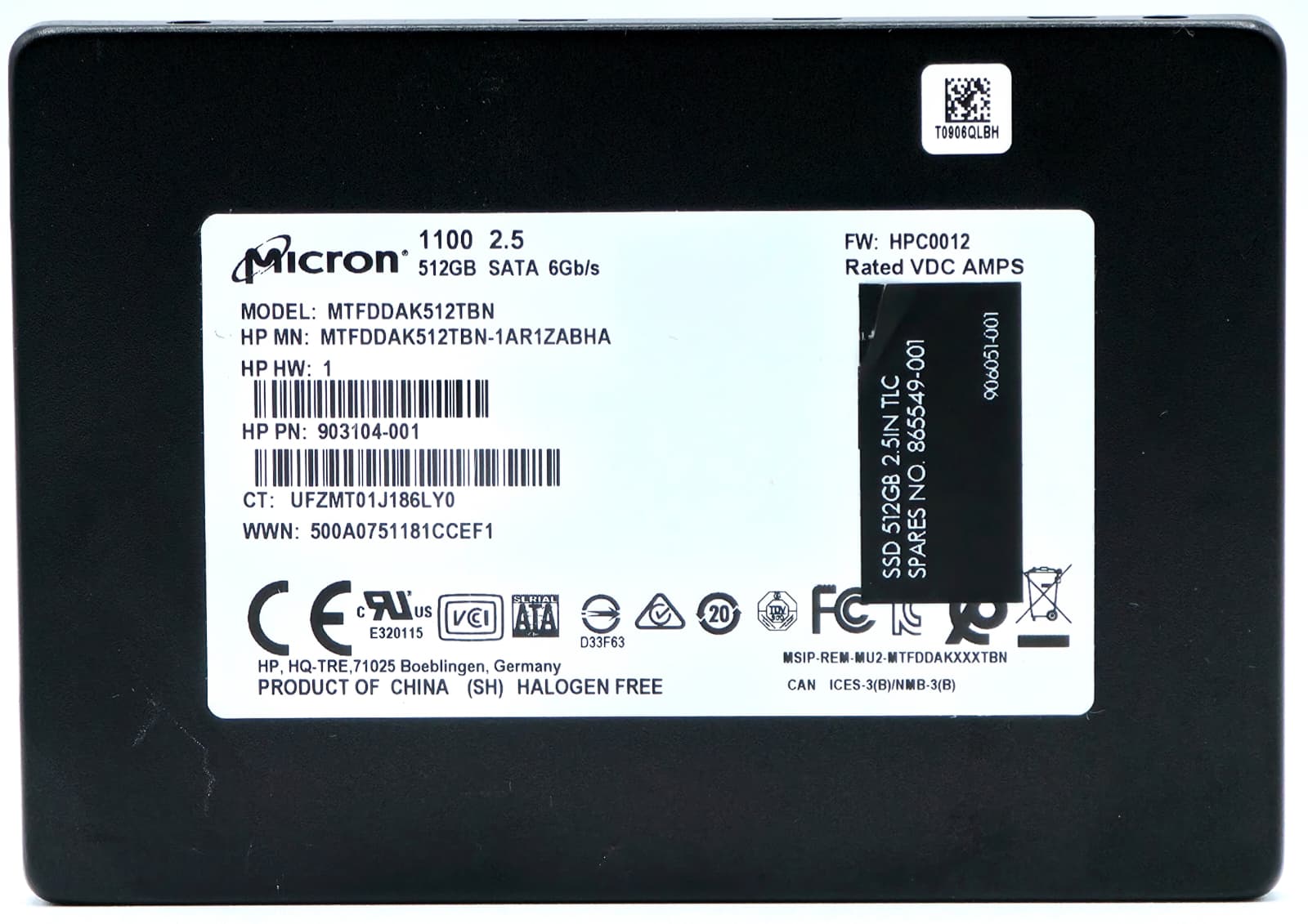 865549-001 - 512GB 6Gbps SATA III 7mm 2.5" Solid State SSD