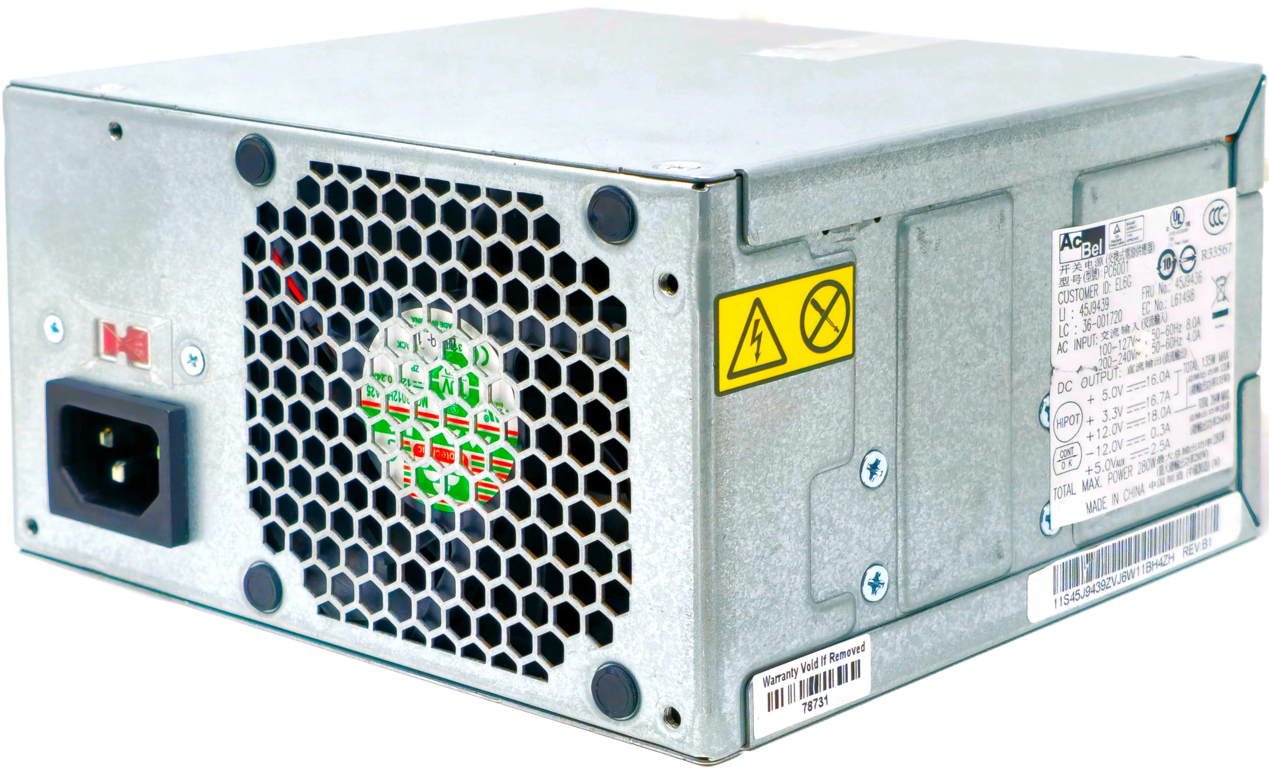 36-001720 - 280W Power Supply for ThinkCentre M58p K450e A57 A58 A61 A62 A63 A85 H405 H520 H535 36-001720 - 280W Power Supply for ThinkCentre M58p K450e A57 A58 A61 A62 A63 A85 H405 H520 H535