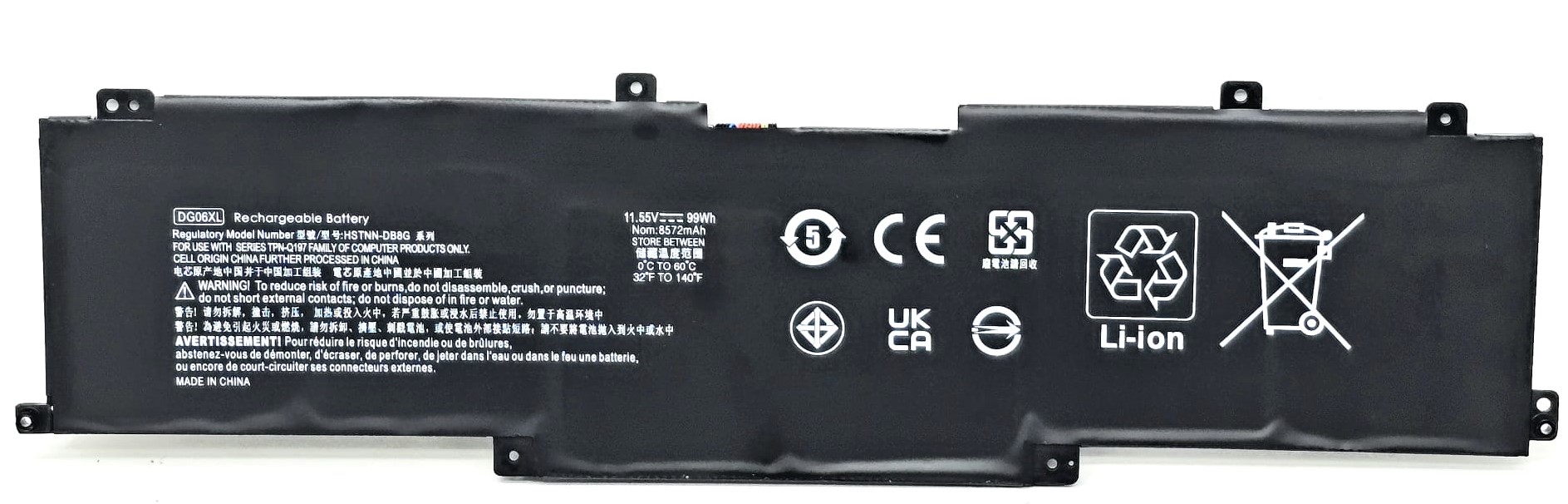 HSTNN-DB8G - 6-Cell DG06XL DGO6XL Battery for HP Omen X 17 HSTNN-DB8G - 6-Cell DG06XL DGO6XL Battery for HP Omen X 17