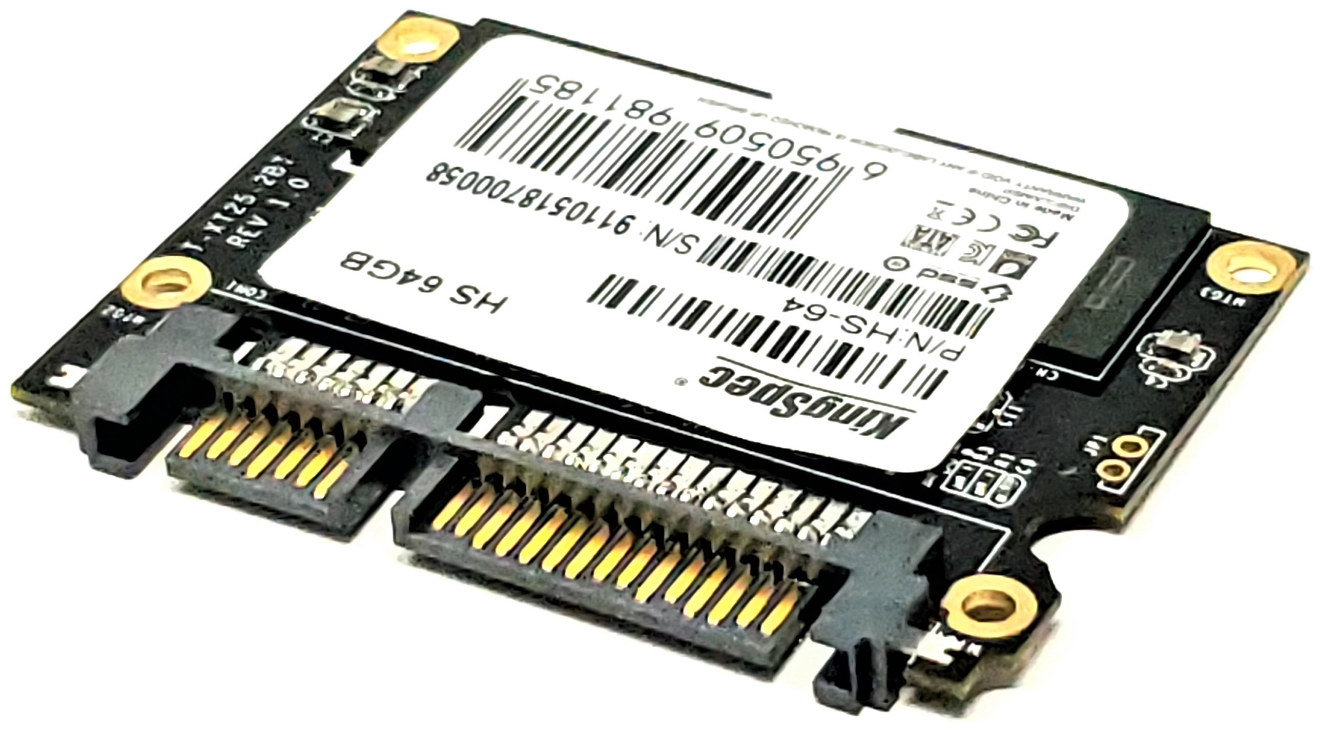 Kingspec HS-64 - 64GB Half Slim SATA MO-297 Solid State SSD