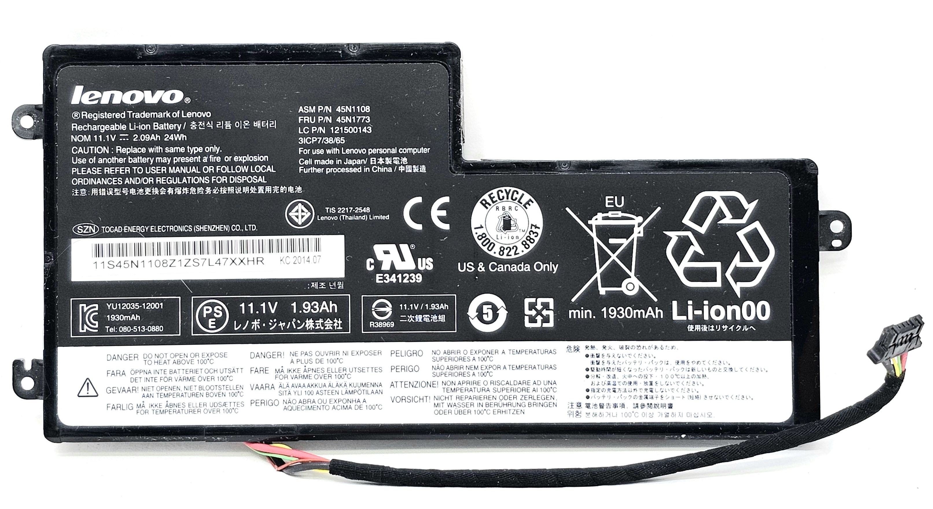 31CP7/38/65 - 3-Cell Battery for ThinkPad T440S T440 T450 T450s T460 X240 X240S X250 X250S X260 X270