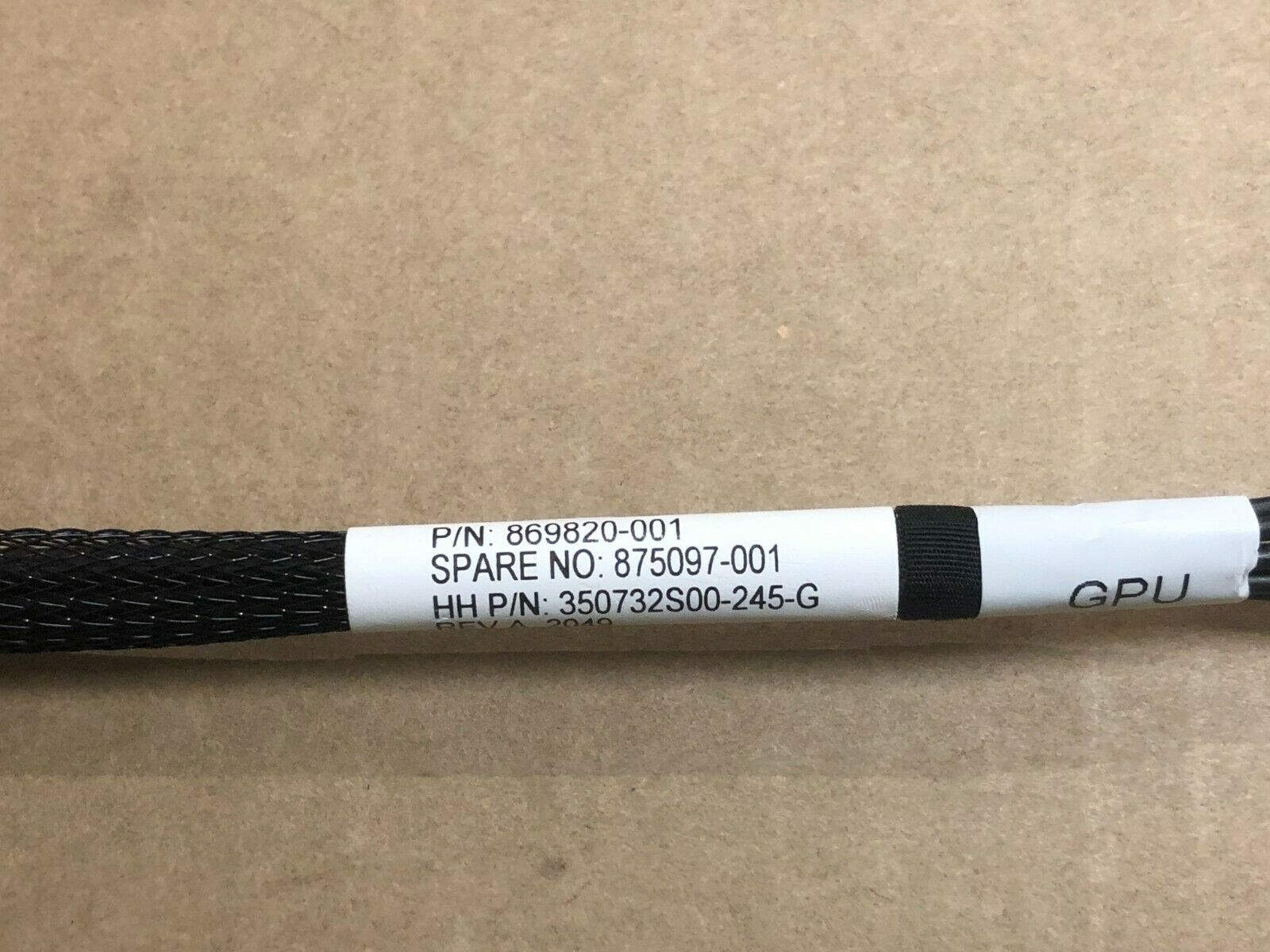 HP 869820-001 - HPE GPU 8p Keyed GPU Cable - Single Cable