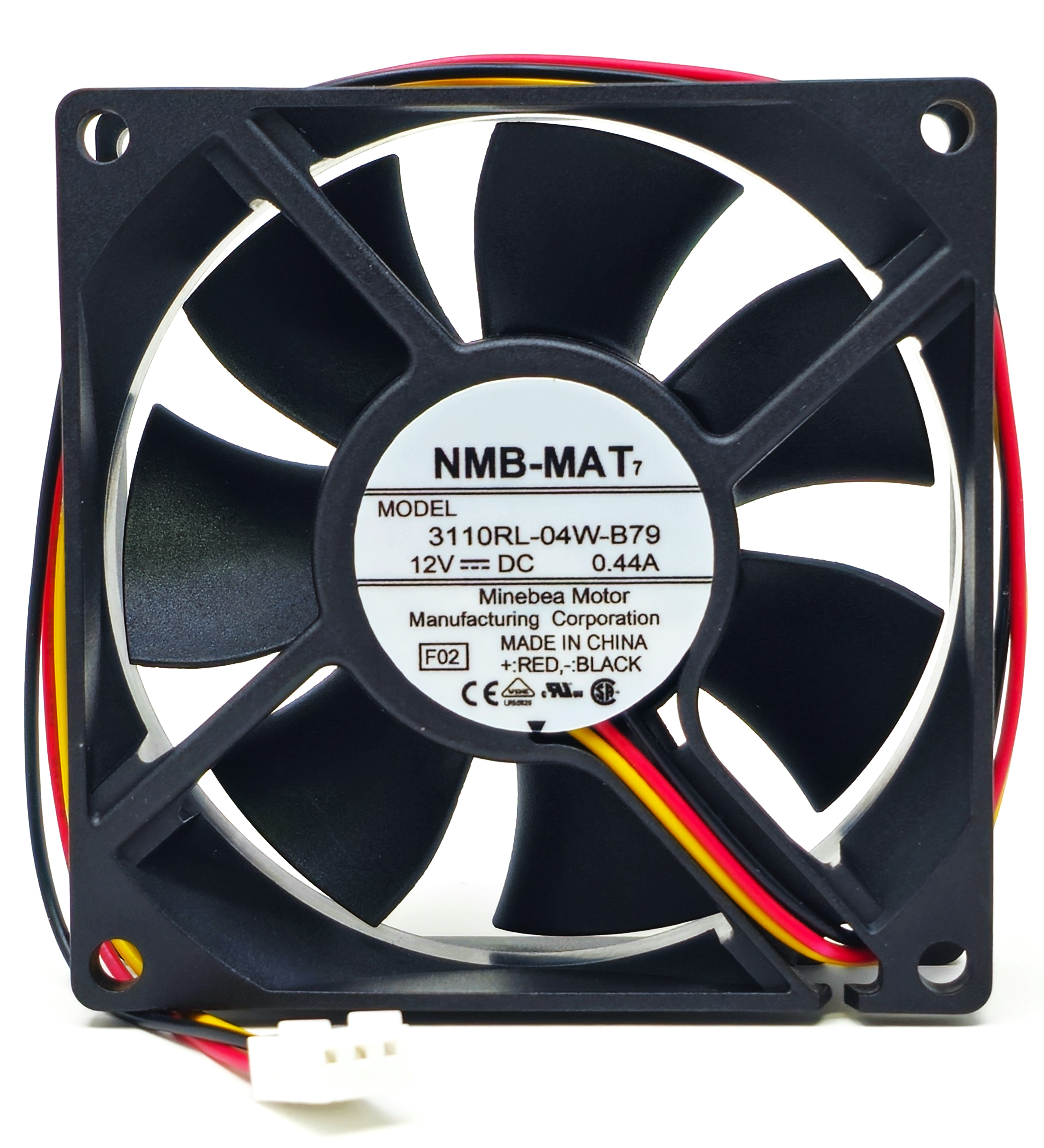 NMB 3110RL-04W-B79 - 80x80x25mm DC12V 0.44A 3-Pin Female Connector Cooling Fan