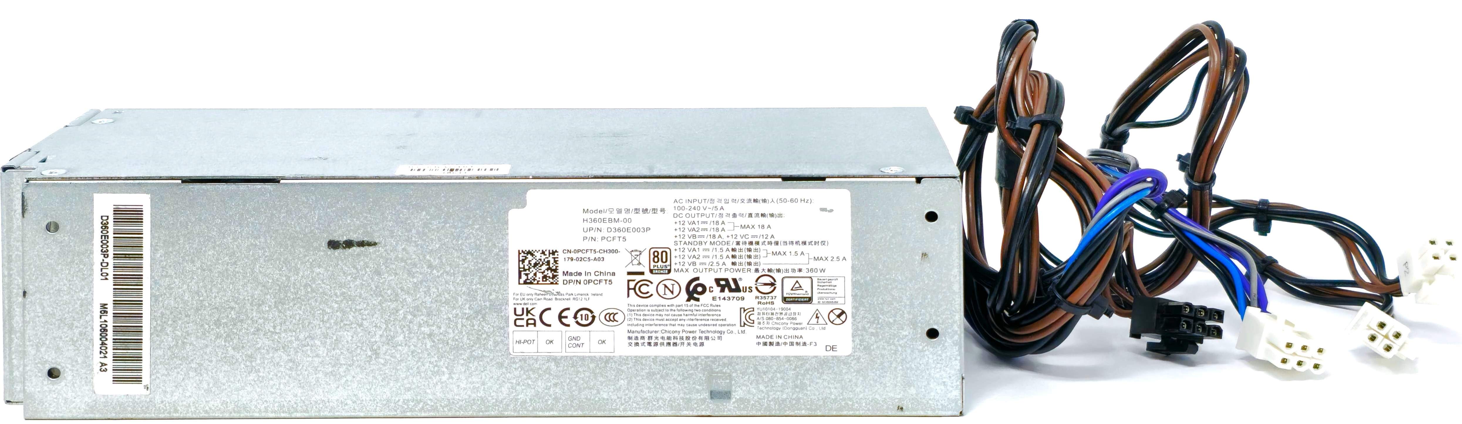 H360EGM-00 - 360W Power Supply for OptiPlex 7080 MT G5 5090 XE3 XPS 8940