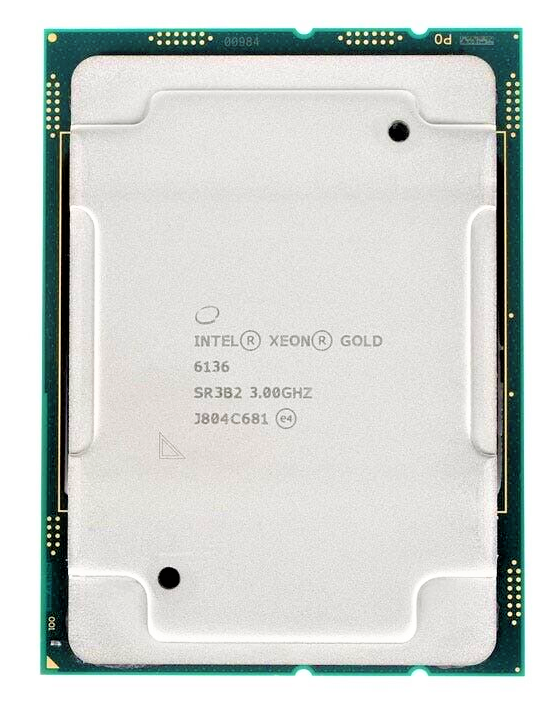 Intel SR3B2 - Intel Xeon Gold 6136 3.00Ghz 24.75MB L3 CACHE 12-Core TDP 150W FCLGA3647 CPU Processor