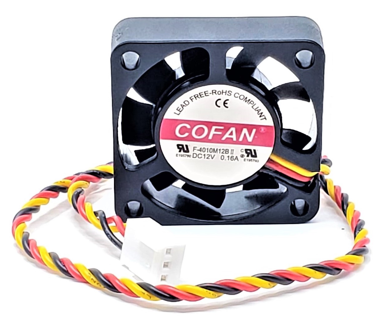 Cofan F-4010M12BII - 40x40x10mm DC12V 0.16A 3-Pin Large Air Volume Cooling Fan