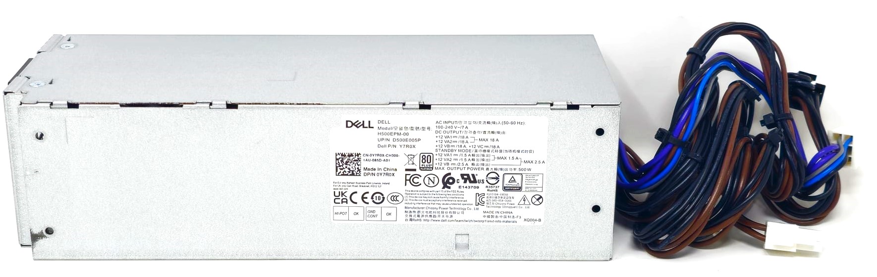 Y7R0X - 500W Power Supply for OptiPlex 7080 MT G5 5090 XE3 XPS 8940