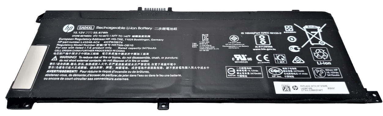 HP L43248-421 - SA04 SAO4 SA04XL 4-Cell Battery for HP Envy X360 15-DR 15-DS 15M-DR 15M-DS 15Z-DR 15T-DR000 17-CG 17-CG000 17M-CG 17T-CG HP L43248-421 - SA04 SAO4 SA04XL 4-Cell Battery for HP Envy X360 15-DR 15-DS 15M-DR 15M-DS 15Z-DR 15T-DR000 17-CG 17-CG000 17M-CG 17T-CG