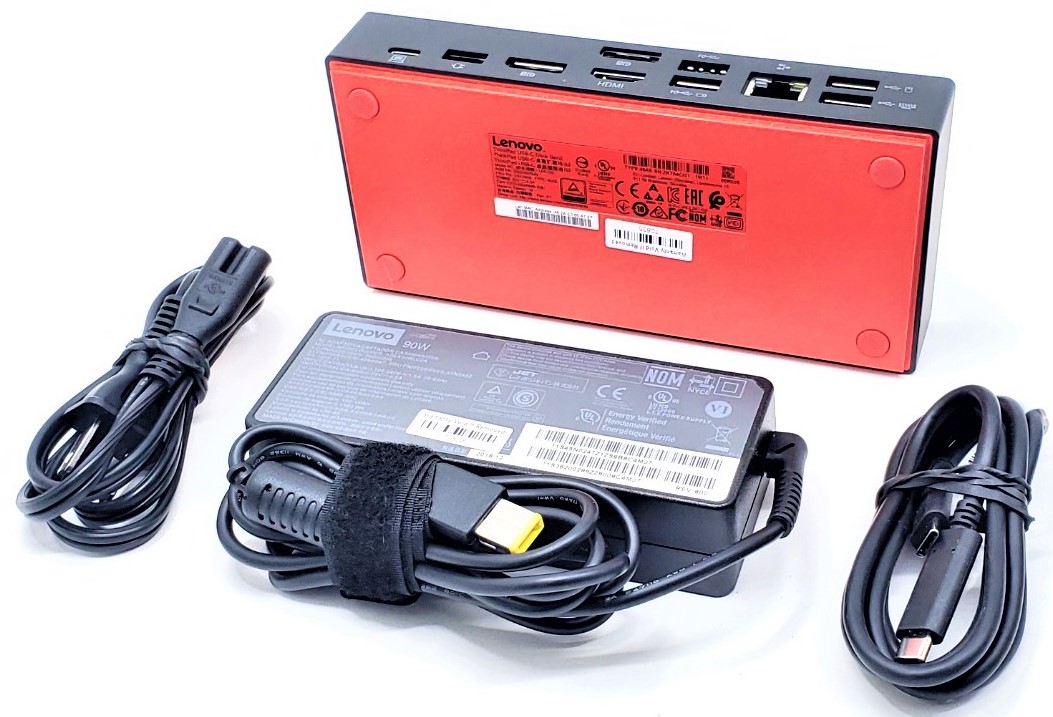 Lenovo 40AS0090US SD20S97543 03X7609 ThinkPad USB-C Dock Gen2 G2 40AS LDC-G2 Docking Station Kit + 90W AC Adapter Charger Lenovo 40AS0090US SD20S97543 03X7609 ThinkPad USB-C Dock Gen2 G2 40AS LDC-G2 Docking Station Kit + 90W AC Adapter Charger