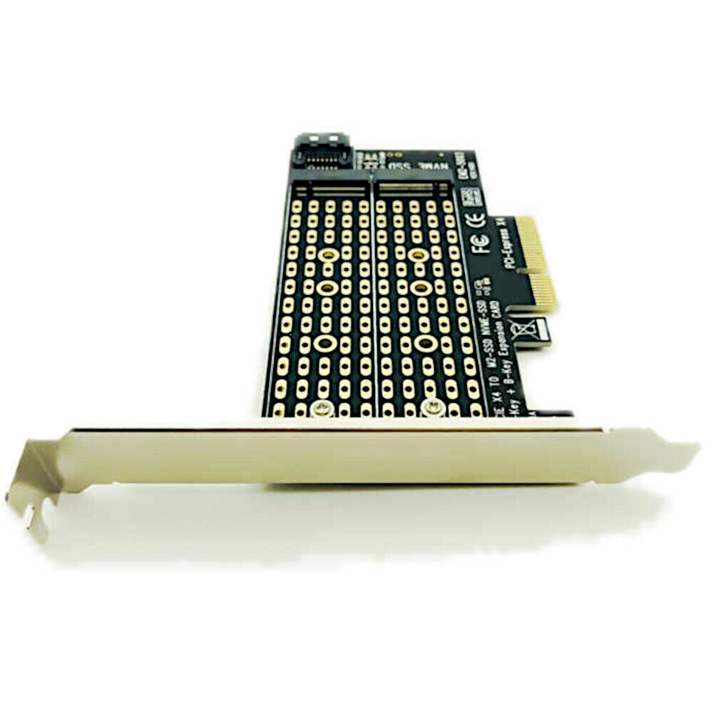 M.2 NGFF to Desktop PCIe x4 x8 x16 2280 2242 2232 NVMe SATA Dual SSD PCI  Express Adapter Card