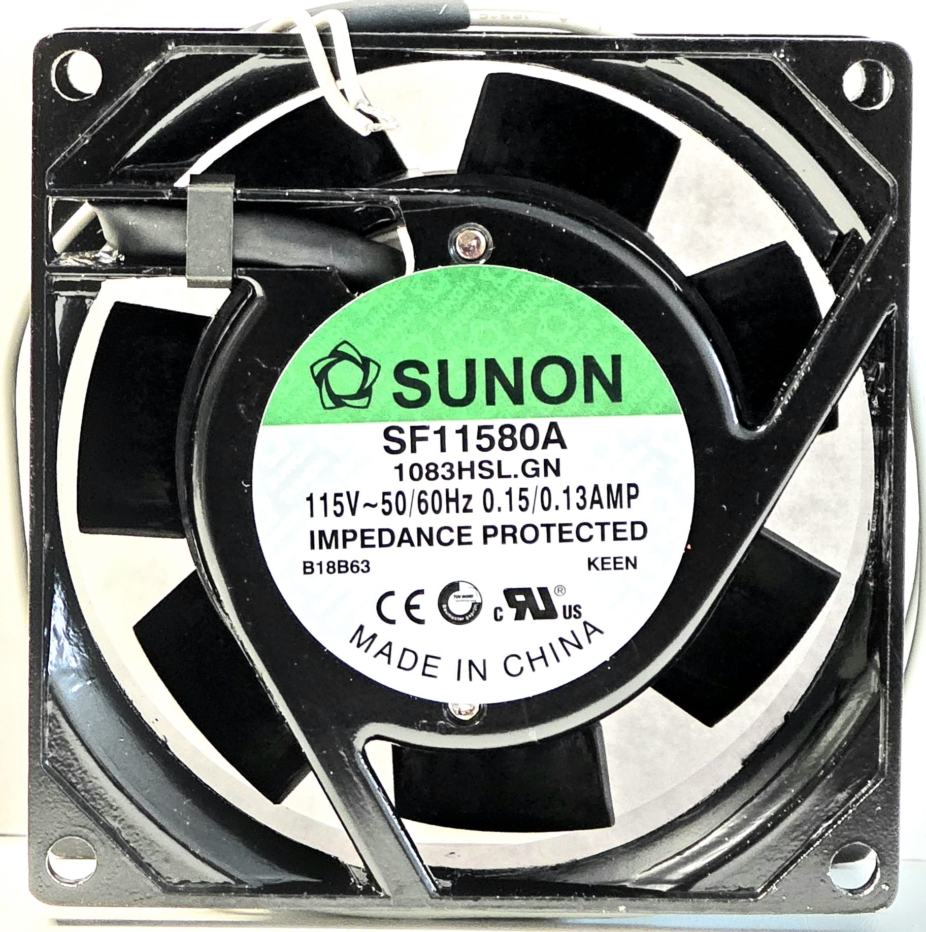 SF11580A - 80x80x38mm 8038 AC 115V 0.15/0.13A 2-Lead Wires Cooling Fan