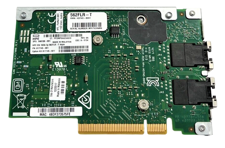 HPE 840138-001 - HPE Dual Port 10Gbps 562FLR-T Ethernet Network Adapter