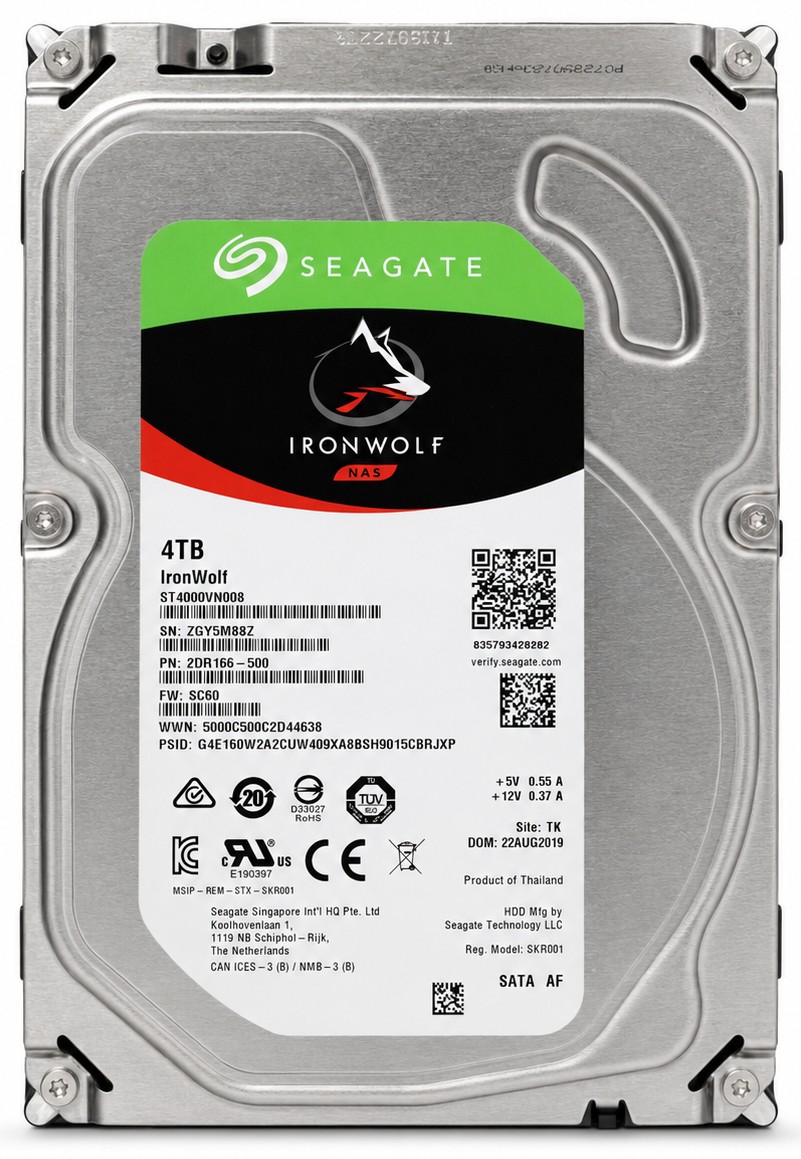 2DR166-500 - 4TB 5.9K RPM 3.5" SATA 6Gb/s Hard Drive for Desktop Servers NAS DVR NVR Surveillance Systems