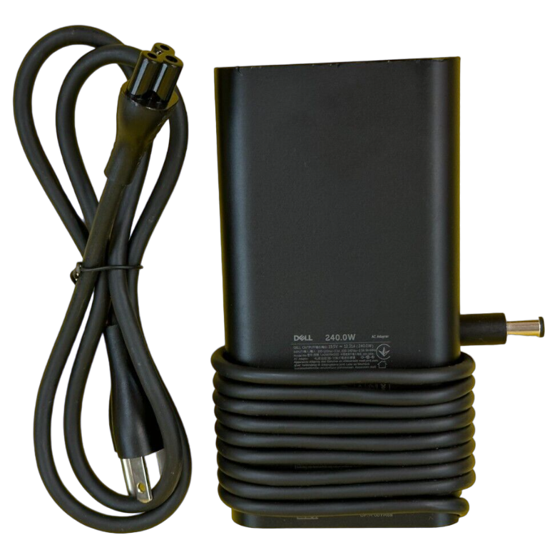 DA240PM200 - Slim GaN 240W 19.5V 12.3A 5.0mm Smart Tip AC Adapter Charger for Alienware x15 R1 M15 M17x M18x Precision M6600 M6700 M6800