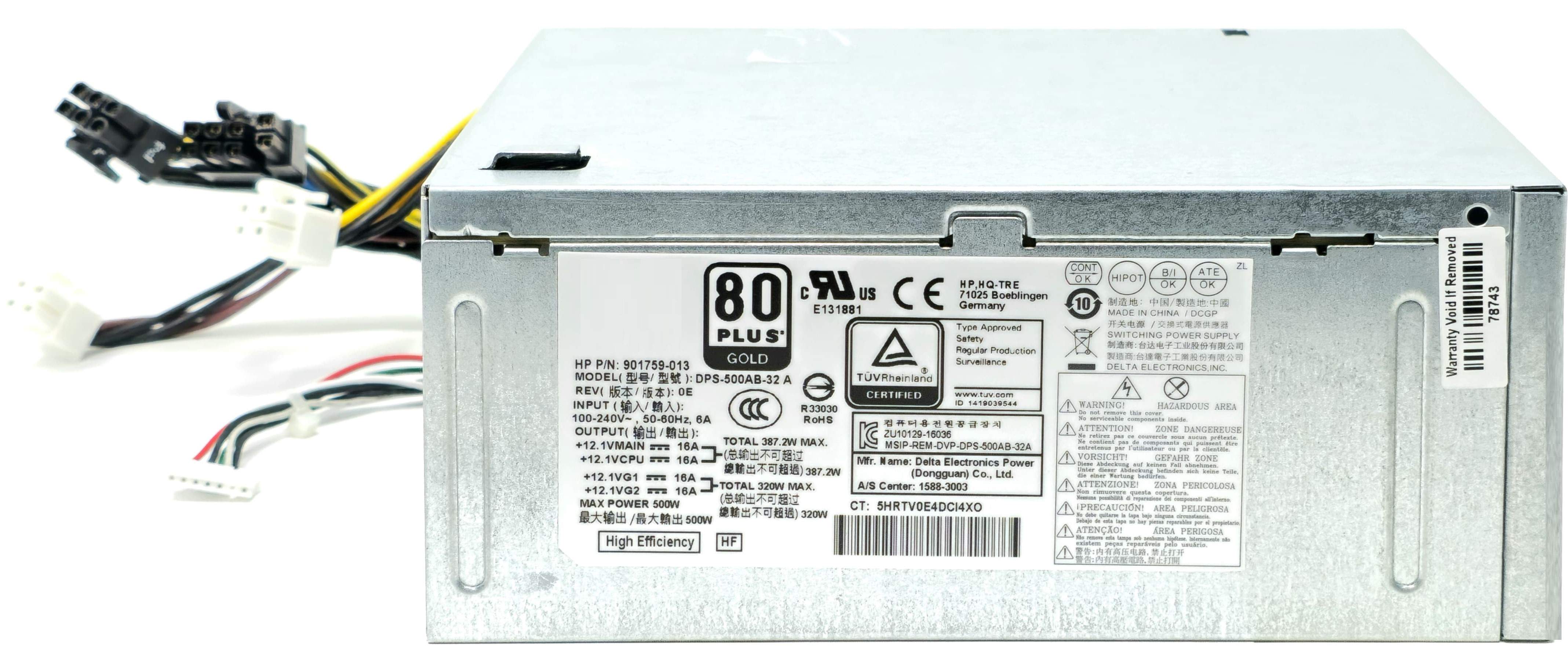 L32168-001 - 500W 80+ Gold Efficiency Power Supply for HP Envy 795 Pavilion Power 790 / HP Z2 G4 800 880 G3 G4 G5