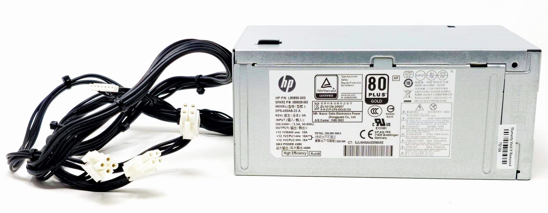 その他 HP 54121A HP L80890-001 - 450W 80Plus Gold Power Supply for HP Z2 G5