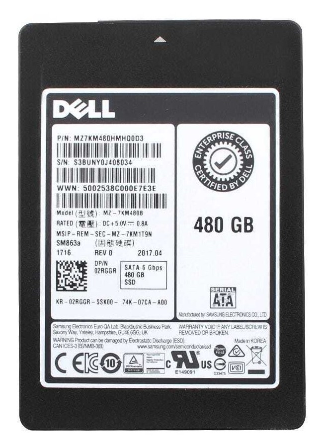 2RGGR - 480GB 6G SATA MLC 2.5" Solid State Drive SSD