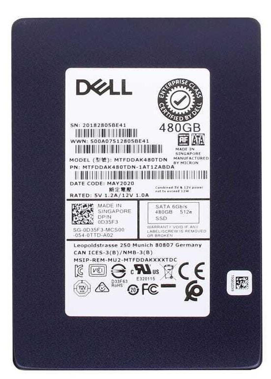 MTFDDAK480TDN - 480GB 6G SATA MLC 2.5" Solid State Drive SSD