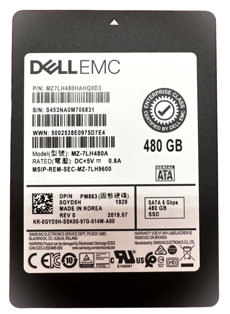 GYD5H - 480GB 6G SATA MLC 2.5" Solid State Drive SSD
