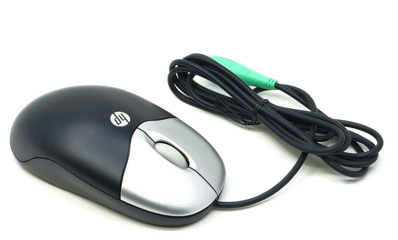 HP 537748-001 - Genuine HP M-SBF96 Silver/Black Optical Wheel 3-Button PS/2 Mouse
