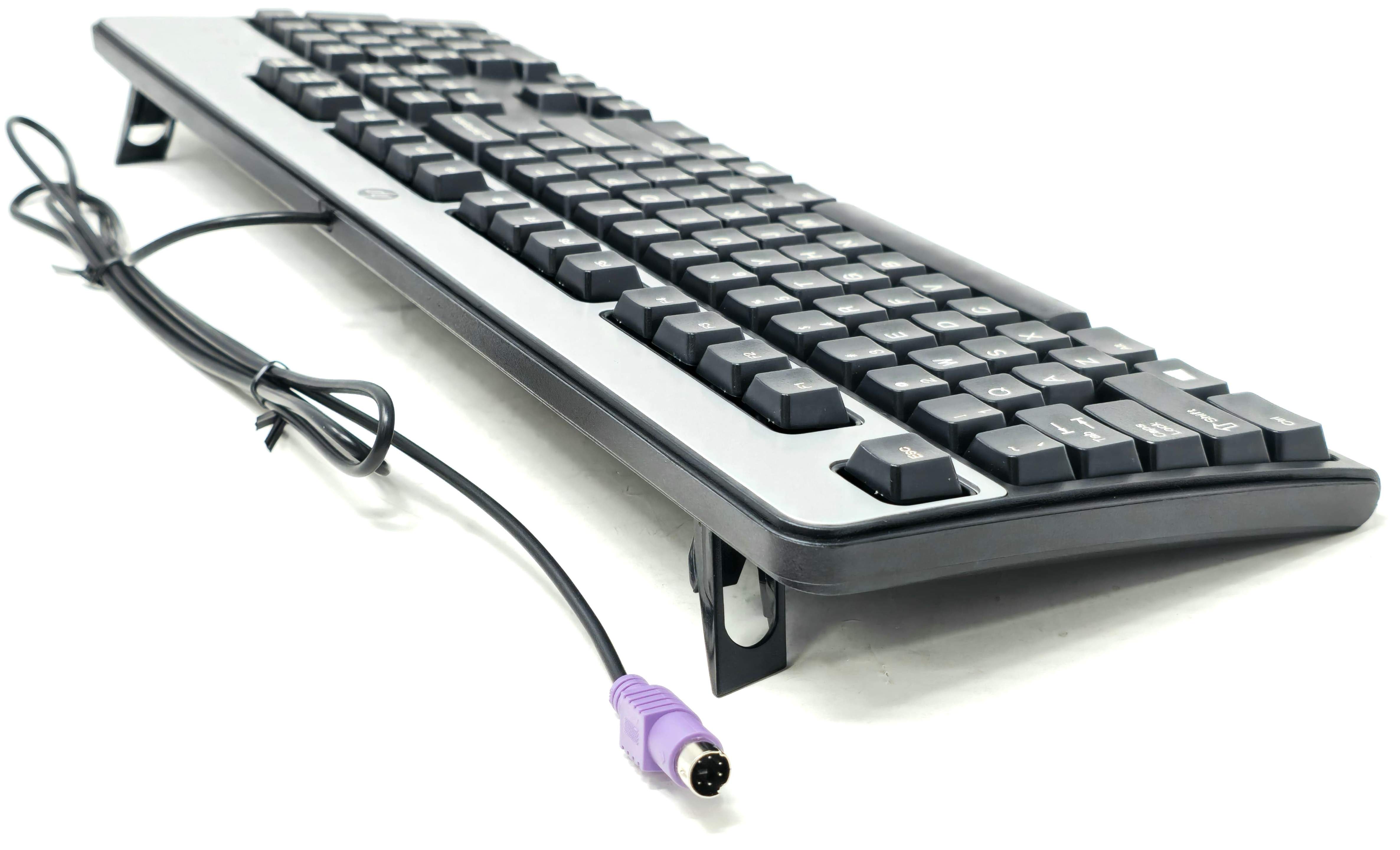 HP 435302-001 - Black + Silver PS/2 Wired Keyboard for HP Desktops and Servers HP 435302-001 - Black + Silver PS/2 Wired Keyboard for HP Desktops and Servers