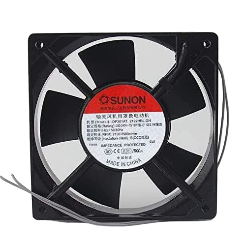 2122HBT - 120x120x25mm 220-240V 50/60Hz 2-Wire Cooling Fan