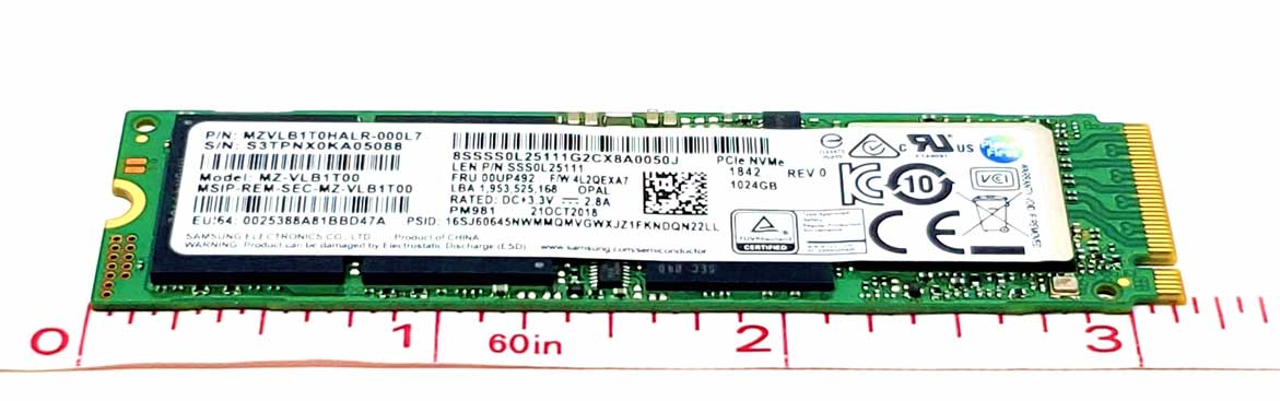Samsung MZ-V8V1T0 - 1TB M.2 2280 NGFF PCIe NVMe Gen3x4 Solid State