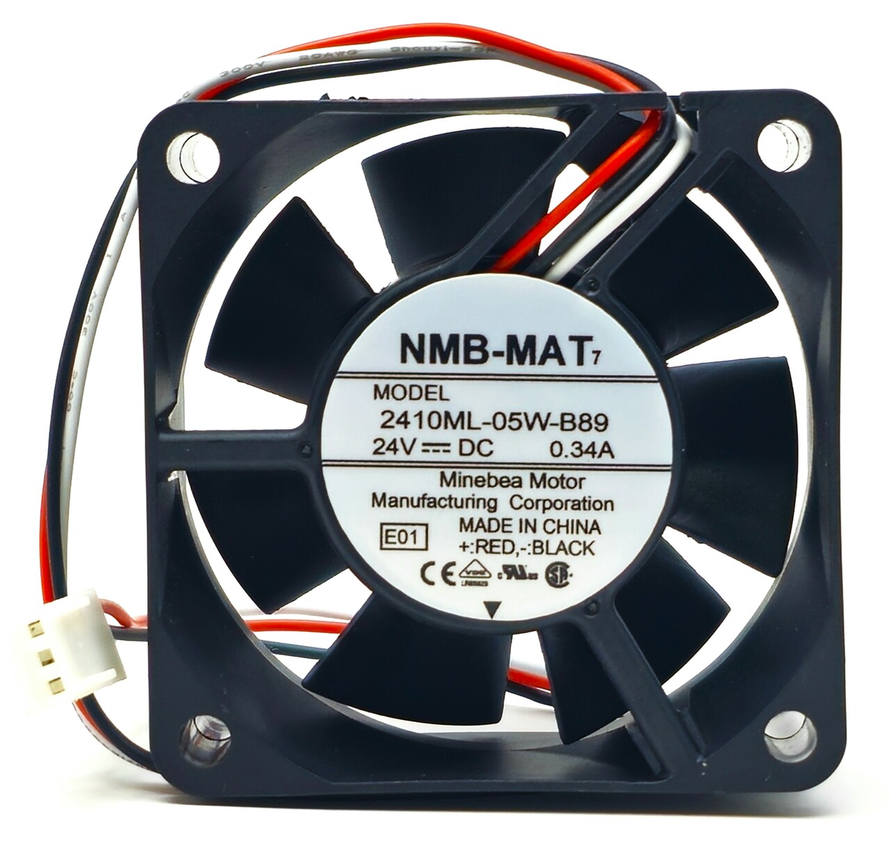 NMB 2410ML-05W-B89 - 60x60x25mm DC24V 0.34A 3-Pin Connector Cooling Fan