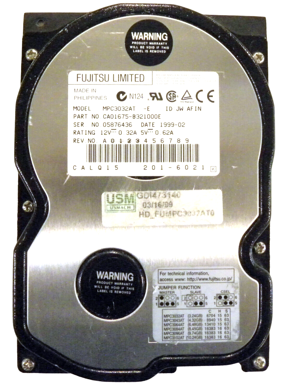 Fujitsu CG01000-418201 - 3.2GB IDE/ATA LFF Internal 3.5" Legacy Hard Drive