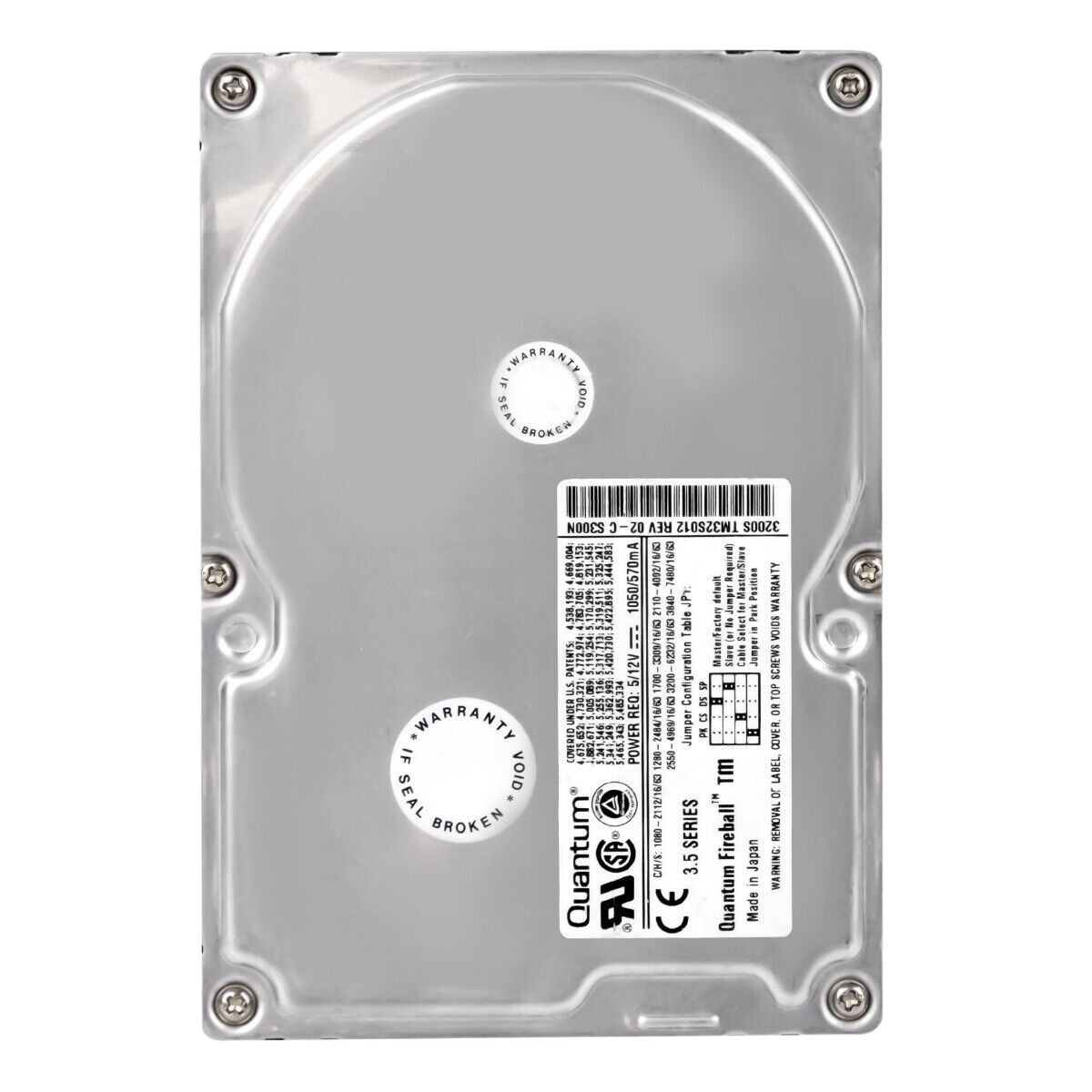 Quantum Fireball ST32A013 - 3.2GB IDE/ATA LFF Internal 3.5" Legacy Hard Drive
