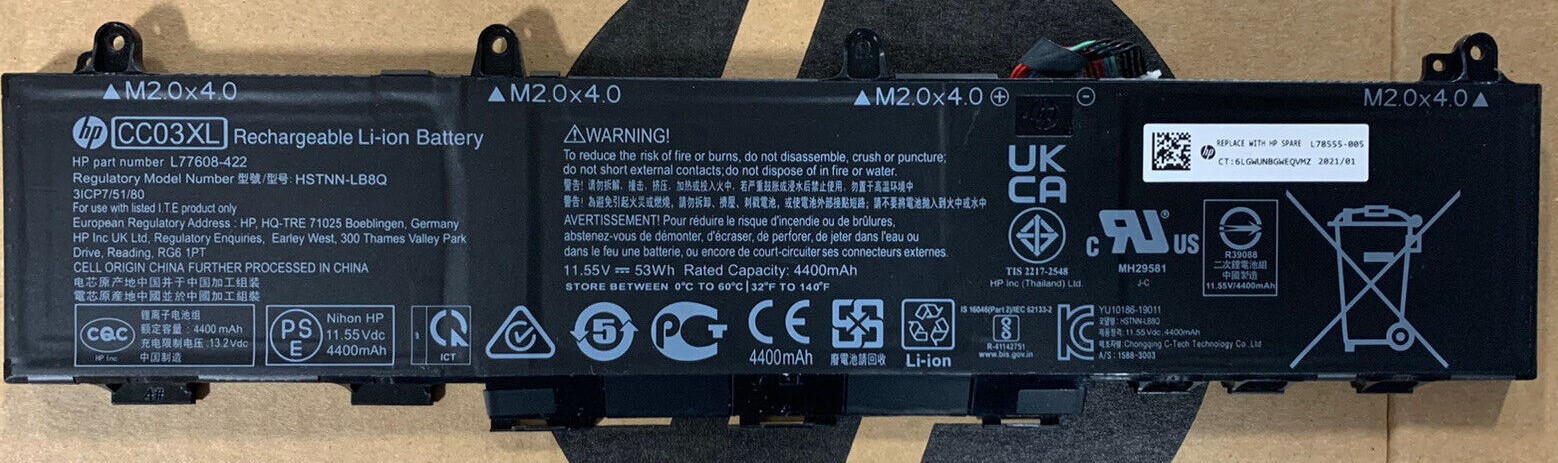 HP L78555-005 - 3-Cell CC03XL CC03 Battery for HP EliteBook 830