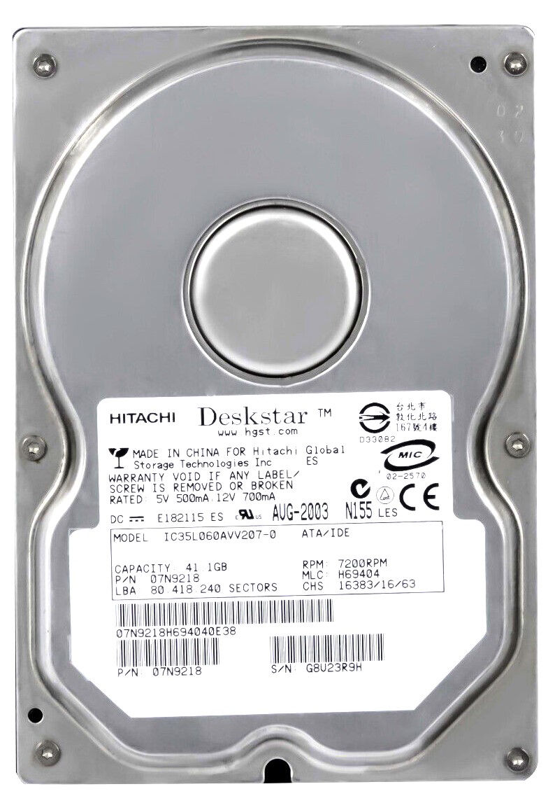 IBM 07N6654 - 40GB 7.2K RPM IDE 3.5" Hard Disk Drive (HDD)