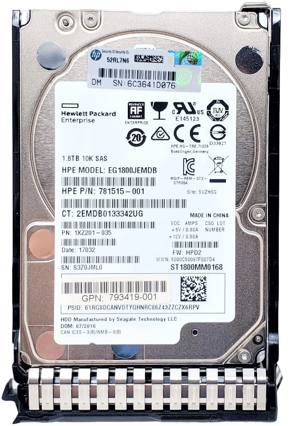 HPE HUC101818CS4204 - 1.8TB 10K ENT SC 12G SAS 2.5" Hard Drive for HPE ProLiant BL420 BL460 DL160 DL360 DL360P DL580 ML150 ML350 SL230S G9 G10