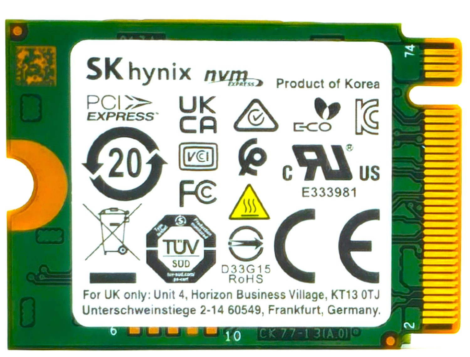 T0VY9 - 128GB PCIe NVMe M.2 2230 Gen3x4 Solid State SSD Drive