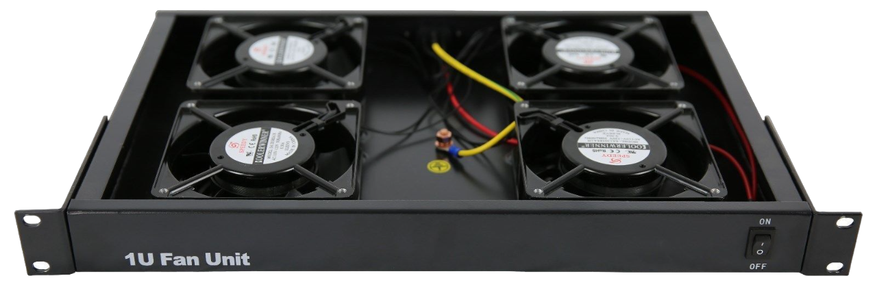 1U Rack Mount Server Fan Cooling System With 4x Cooling Fans - High Airflow Module for Server Racks