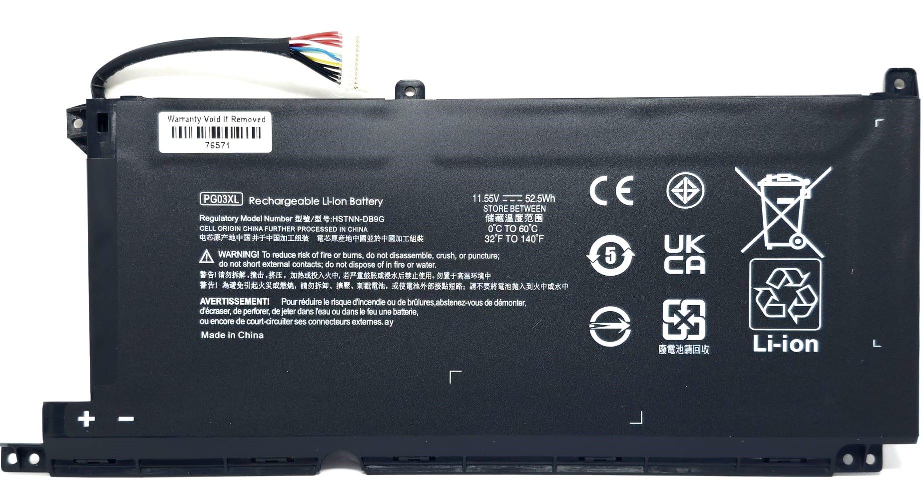 L48495-005 - PG03XL PGO3XL 3-Cell Battery for HP Pavilion Gaming 15-DK 15-EC OMEN 5X FPC52 Series L48495-005 - PG03XL PGO3XL 3-Cell Battery for HP Pavilion Gaming 15-DK 15-EC OMEN 5X FPC52 Series