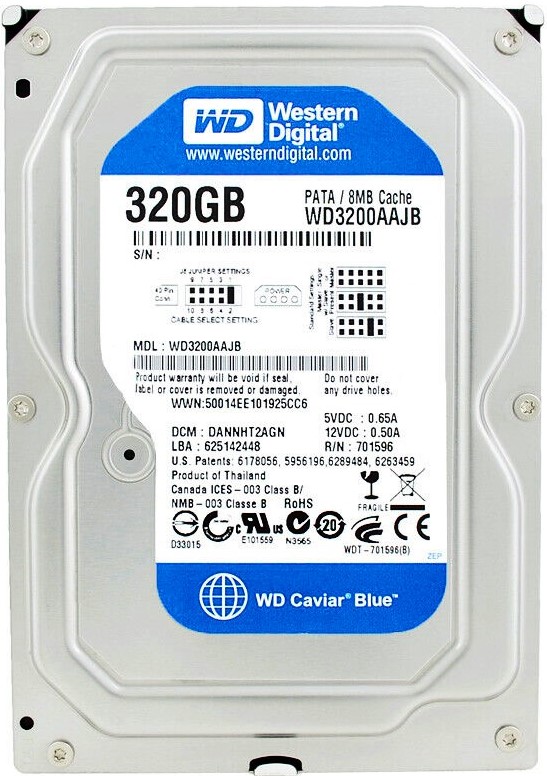 Western Digital WD3200AAJB-00TYA0 - 320GB 7.2K RPM IDE PATA EIDE 3.5" LFF Desktop Hard Drive