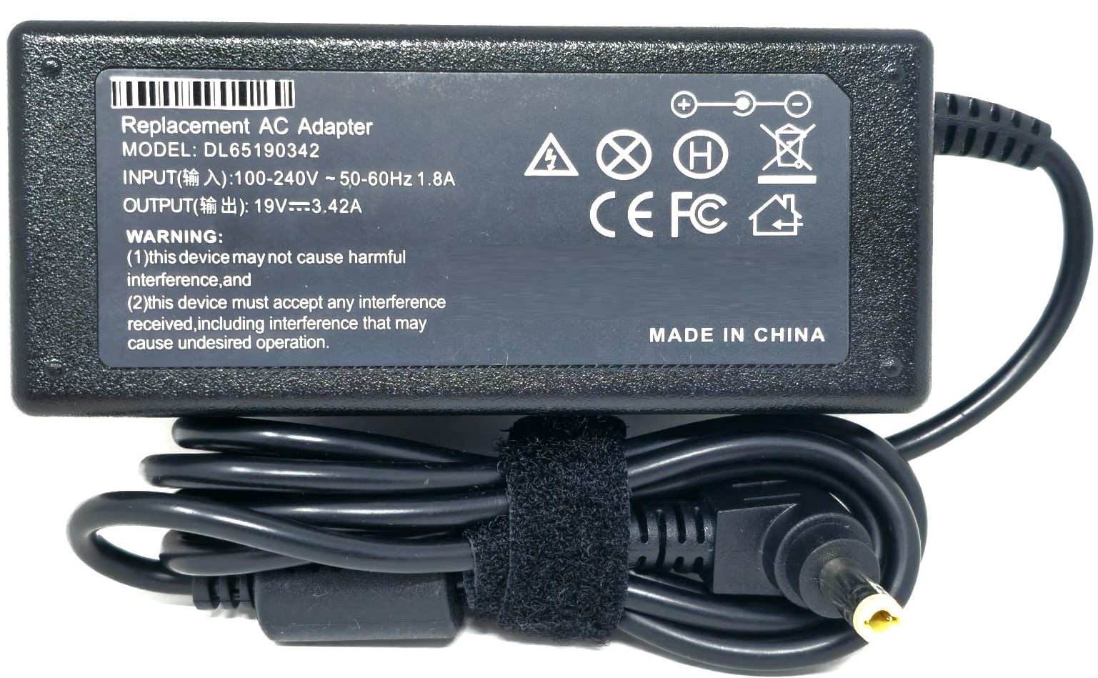 700392-001 - 65W 19V 3.42A 2.5mm AC Adapter for HP Monitor 27" 25" 23.8" 23" 21.5" 20" 22cwa VH240A 22bw 22fi 22er 22es 23bw 23cw 23tm 23er 23es 23fi 23xw 24ea 24es 25bw 25er 25es 25vx 25xi 25xw 27bw 27xi 27er 27es