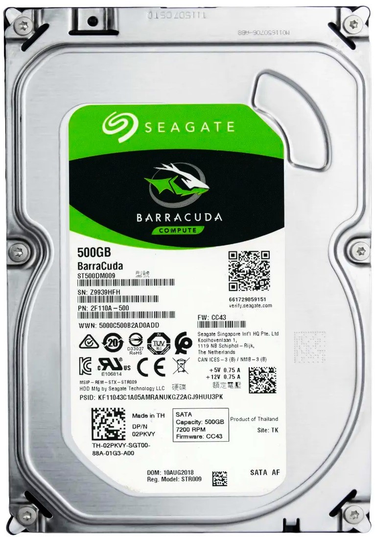 Seagate 2F110A-504 - 500GB 7.2K RPM SATA 3.5" Hard Drive