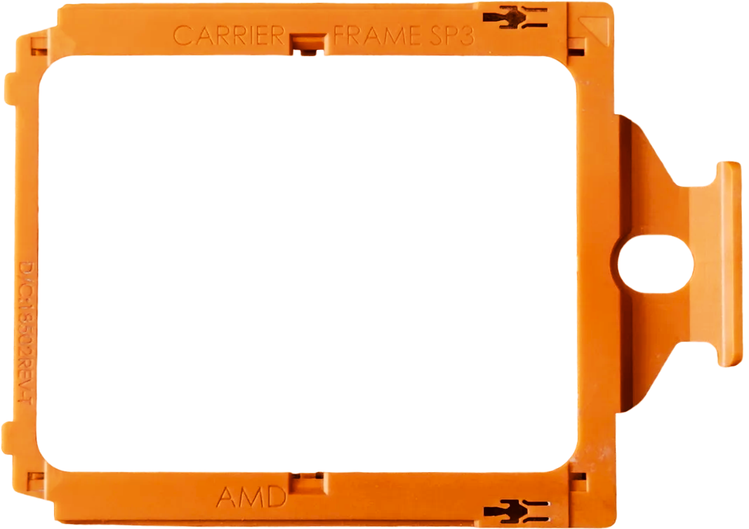 D/C: 18502 REV-T - AMD EPYC THREADRIPPER SP3 TR4 TRX4 Orange Socket CPU Carrier Frame Mount Caddy Tray 