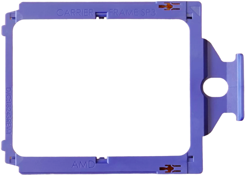 D/C: 18243 REV-T - AMD EPYC THREADRIPPER SP3 TR4 TRX4 Blue Socket CPU Carrier Frame Mount Caddy Tray 