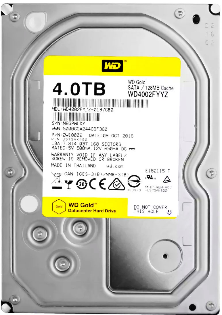 Western Digital WD4002FYYZ-01B7CB0 - 4TB 7200 RPM SATA III 6Gb/s 128MB Cache Enterprise DataCenter Hard Drive