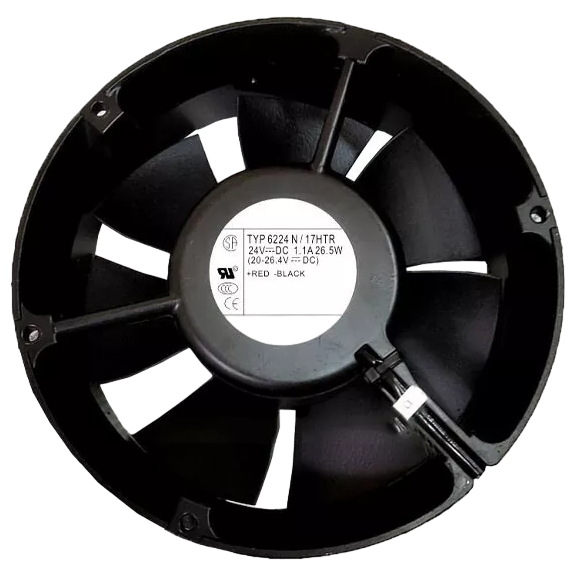 TYP 6224N - 172x51mm 24VDC 750mA 18W 2-Pin Connector DC Tubeaxial Cooling Fan