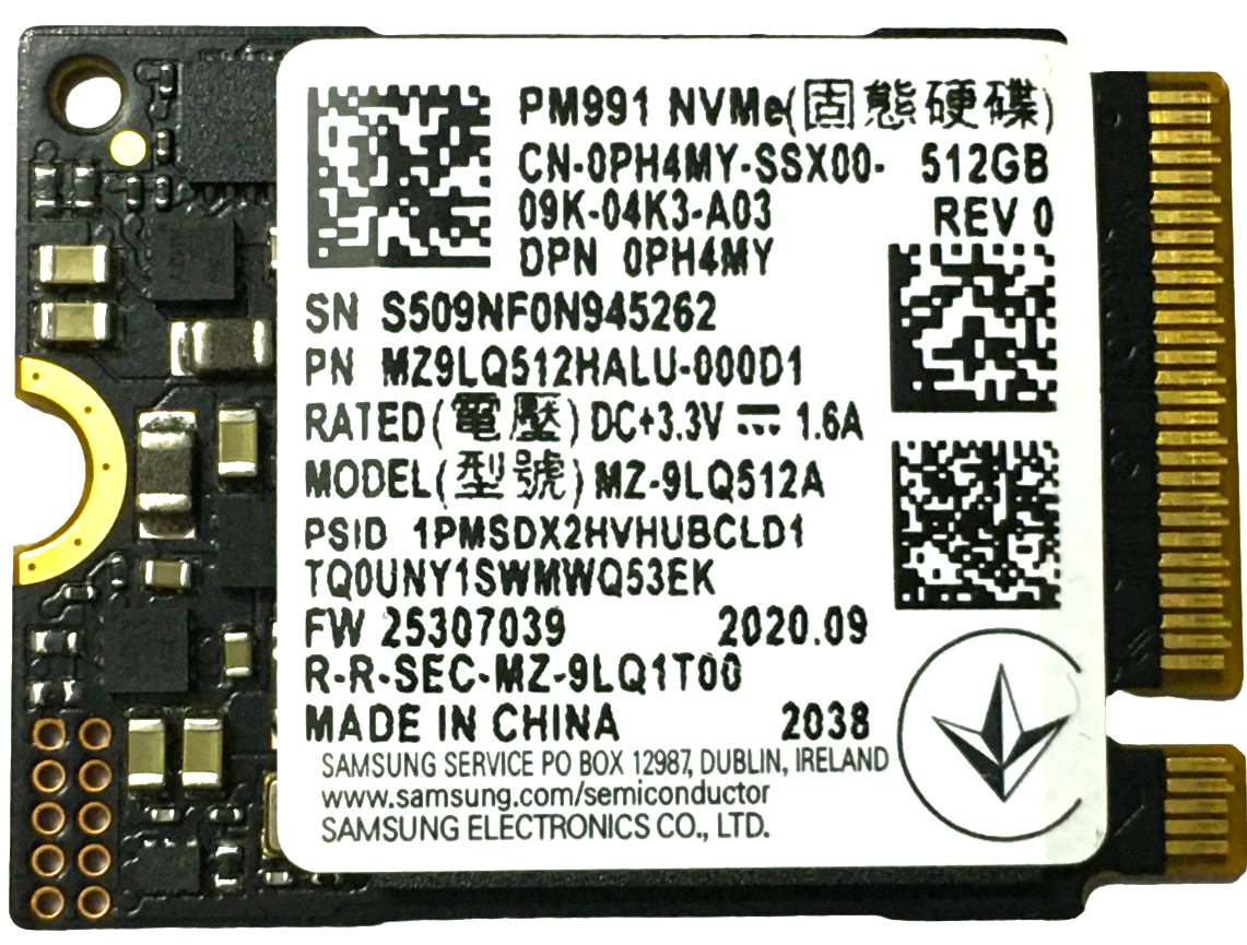 MZ9LQ512HALU-000D1 - 512GB PCIe NVMe M.2 2230 Gen3x4 Solid State SSD