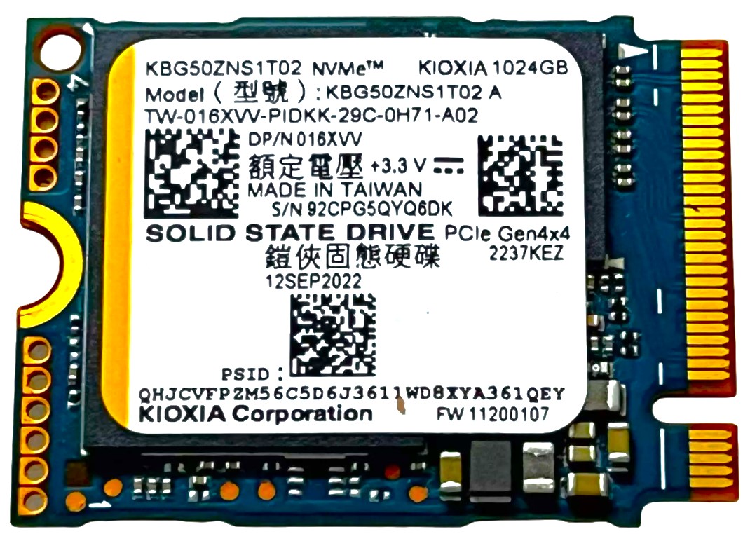 16XVV - 1TB PCIe NVMe M.2 2230 Gen4x4 Solid State SSD