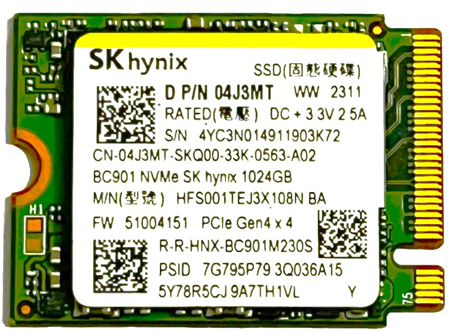 Hynix HFS001TEJ3X108N - 1TB PCIe NVMe M.2 2230 Gen4x4 Solid State SSD